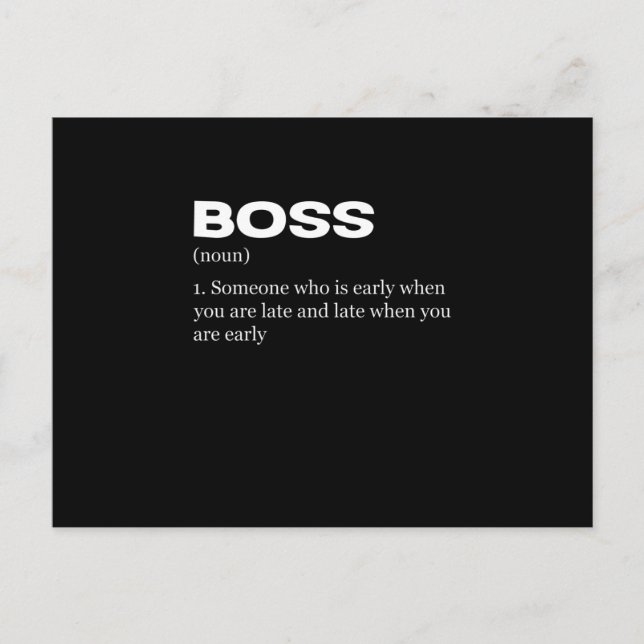 Boss Funny Definition Happy Boss's Day Invitation Postcard (Front)