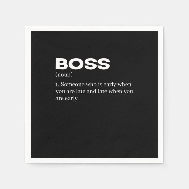Boss Funny Definition Happy Boss's Day Napkin (Front)