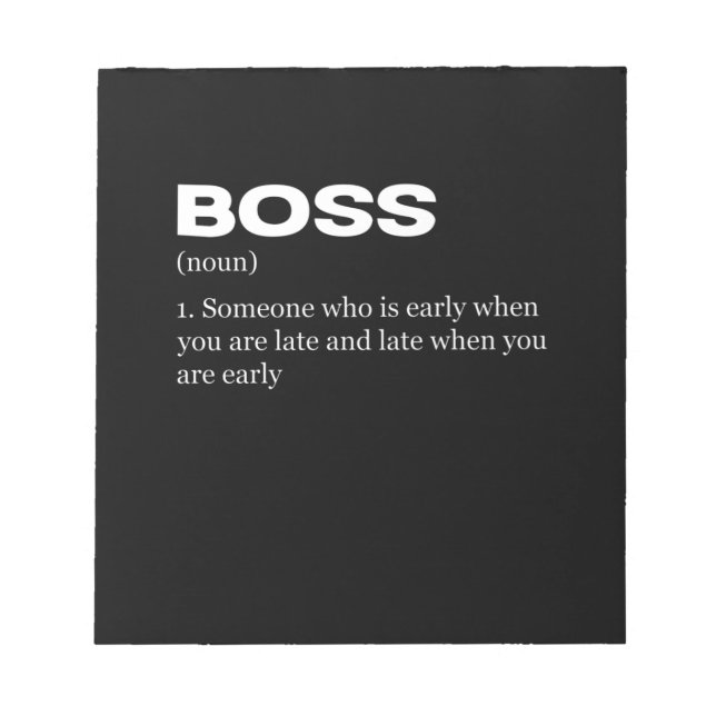 Boss Funny Definition Happy Boss's Day Notepad (Front)