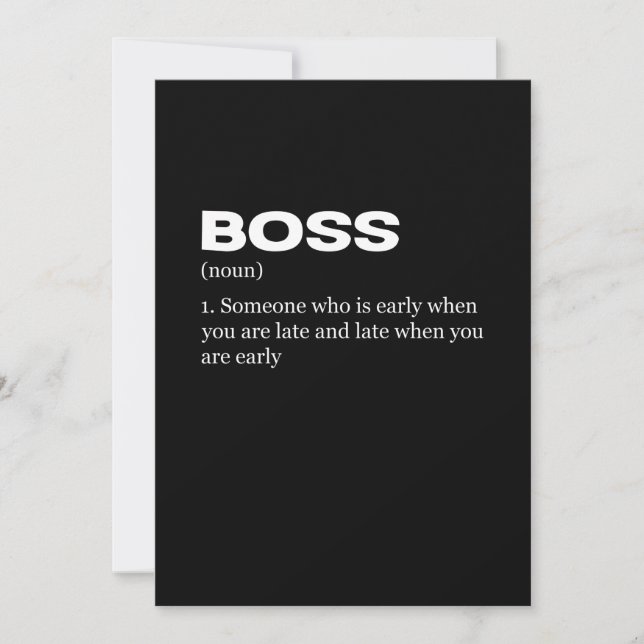 Boss Funny Definition Happy Boss's Day Save The Date (Front)