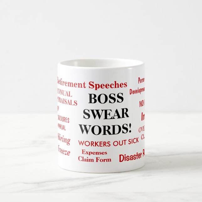 Boss Gift - Funniest Boss Joke Mug - Swear Words (Center)