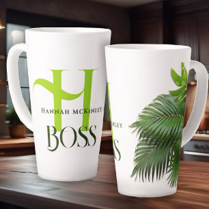 Boss Gift Tropical Monogram Latte Mug
