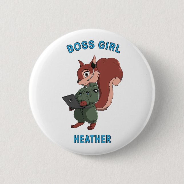Boss Girl - Acorn Squadron Chronicles Button (Front)