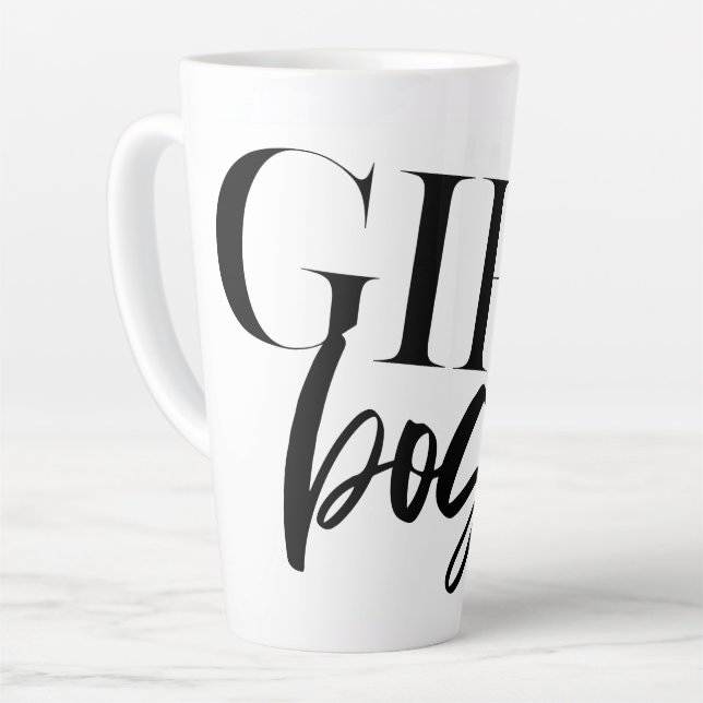 Boss Girl | Modern Black Text | Latte Mug (Left Angle)