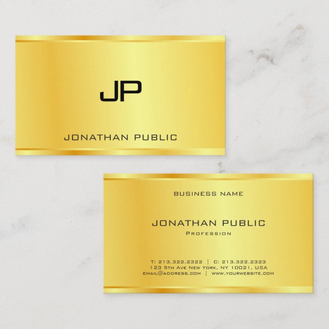Boss Gold Look Modern Luxury Elegant Template Business Card (Front/Back)