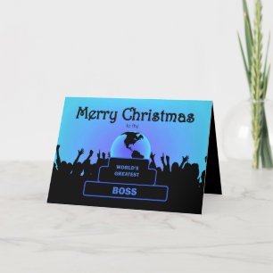 Boss Greatest Cheers Christmas Blue Card