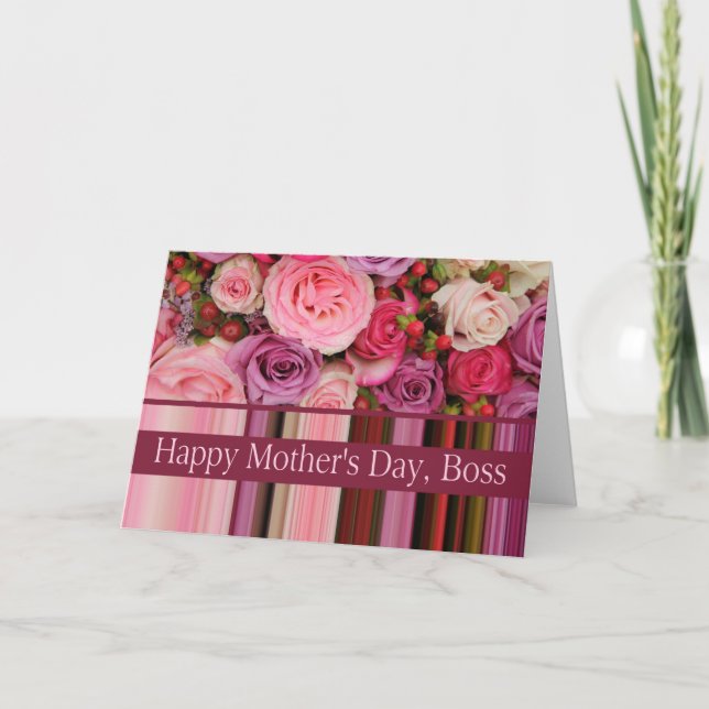 Boss  Happy Mother's Day rose card (Front)