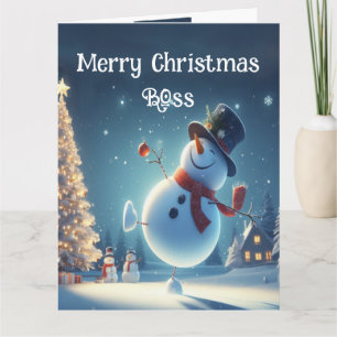 Boss Happy Snowman Hot Chocolate Christmas Card