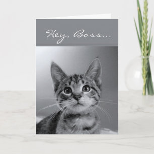 Boss, Have a PURR-fectly MEOW-velous Birthday! Card