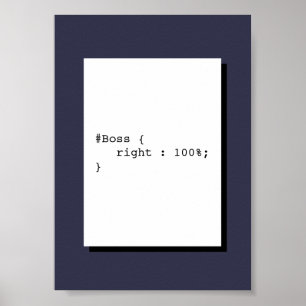 Boss is Always Right Funny CSS Poster