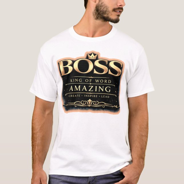 Boss King Gold Typography T-Shirt | Premium (Front)
