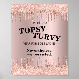 Boss Ladies Persisted Rose Gold Motivational Quote Poster