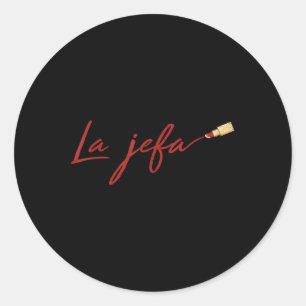 Boss Lady Cinco De Mayo Cute Lipstick Makeup Spani Classic Round Sticker