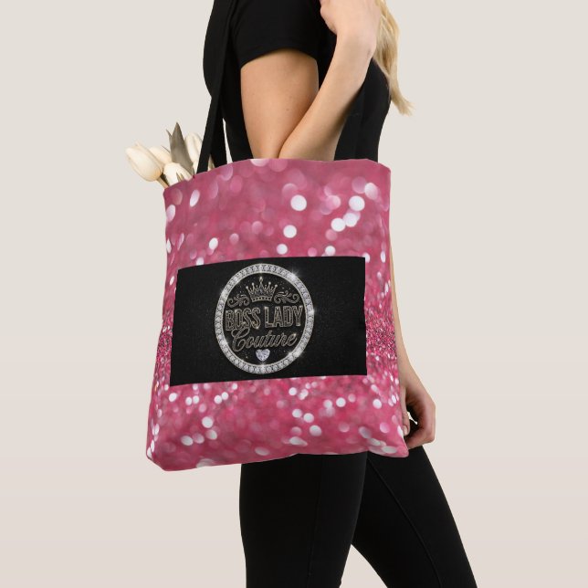 Boss Lady Couture Diamonds All-Over-Print Tote Bag (Close Up)