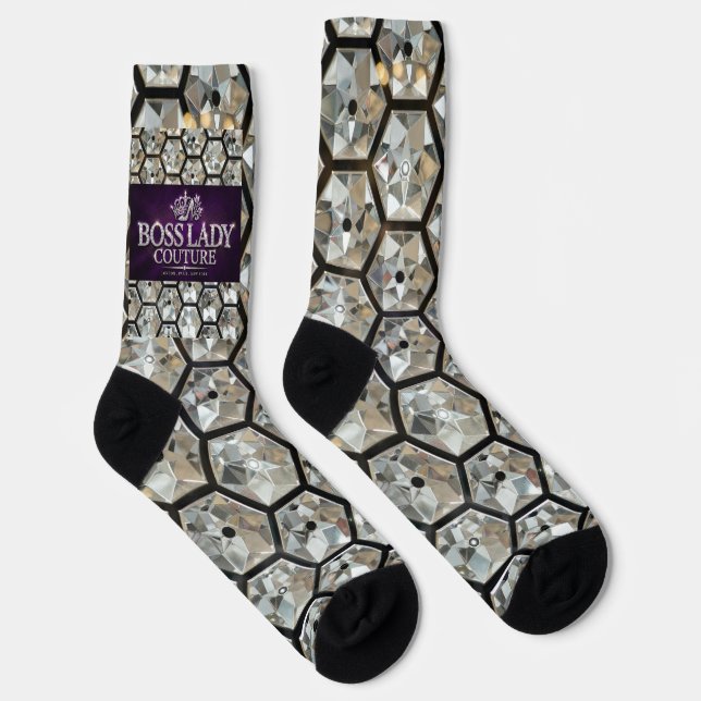 Boss Lady Couture Diamonds Crew Socks (Right)