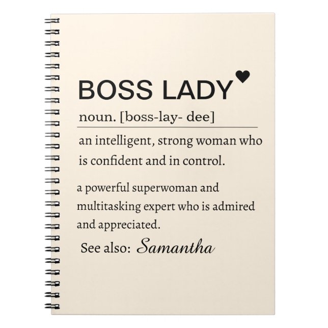 Boss Lady Definition Personalised  Notebook (Front)