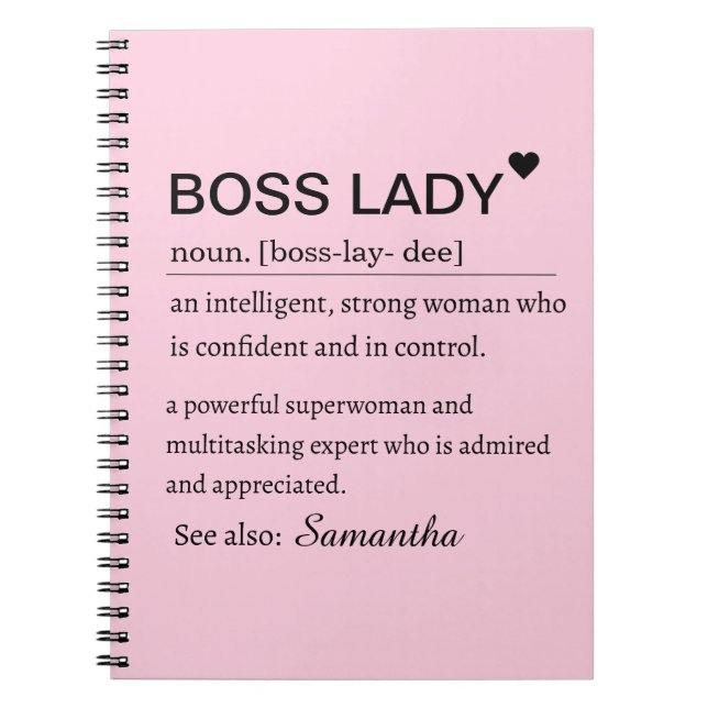 Boss Lady Definition Personalized  Notebook (Front)
