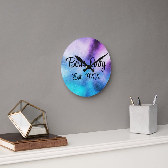 Boss Lady Est.  Round Clock (Office)