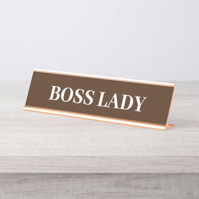 Boss Lady Gift Funny Name Plate Customise (Front)