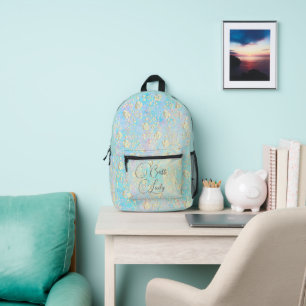 Boss Lady Gold Floral on Pastels Printed Backpack