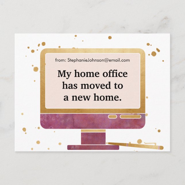 Boss Lady Home Office New Address Moving Announcement Postcard (Front)