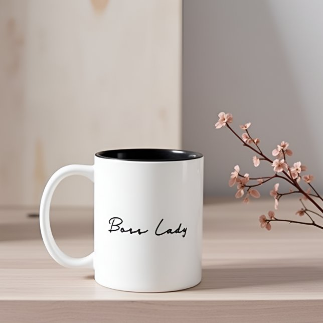 Boss Lady Inspirational Quote Two-Tone Coffee Mug (Creator Uploaded)