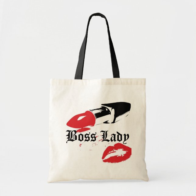 Boss Lady Lipstick and Lips Budget Tote Bag (Front)