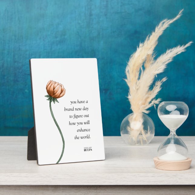 Boss Lady Motivational Quote Floral   Plaque (Side)