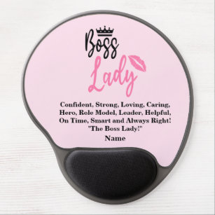 Boss Lady, Personalised Name Gift For Her Gel Mouse Pad