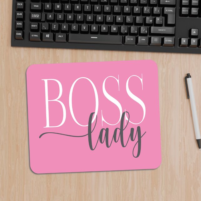 Boss Lady Pink and Grey Mousepad (Creator Uploaded)