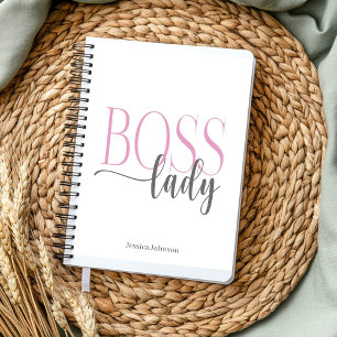 Boss Lady Pink and Grey Natural Notebook