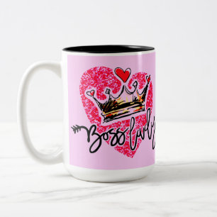 Boss Lady Pink Two-Tone Coffee Mug