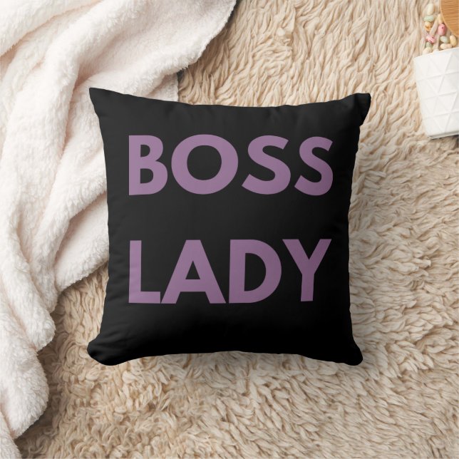 Boss Lady Purple Letters  Cushion (Blanket)