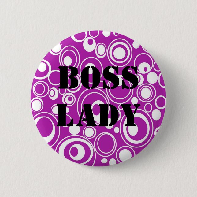 Boss Lady Purple Pattern Button (Front)