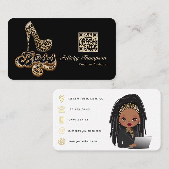 Boss Lady QR Code Business Card (Front/Back)