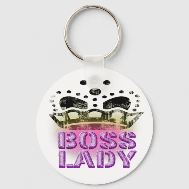 Boss Lady Queen - Large Crown Key Ring (Front)