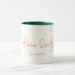 Boss Lady Retro Customised name Coffee Mug<br><div class="desc">Boss Lady Retro Customised name Coffee Mug</div>