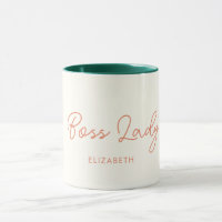 Boss Lady Retro Customised name Coffee Mug