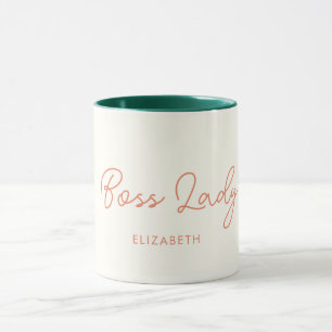 Boss Lady Retro Customised name Coffee Mug