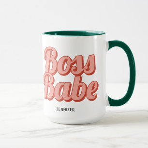 Boss Lady Retro Customised name Coffee Mug