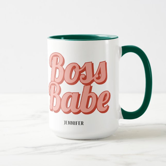 Boss Lady Retro Customised name Coffee Mug (Right)
