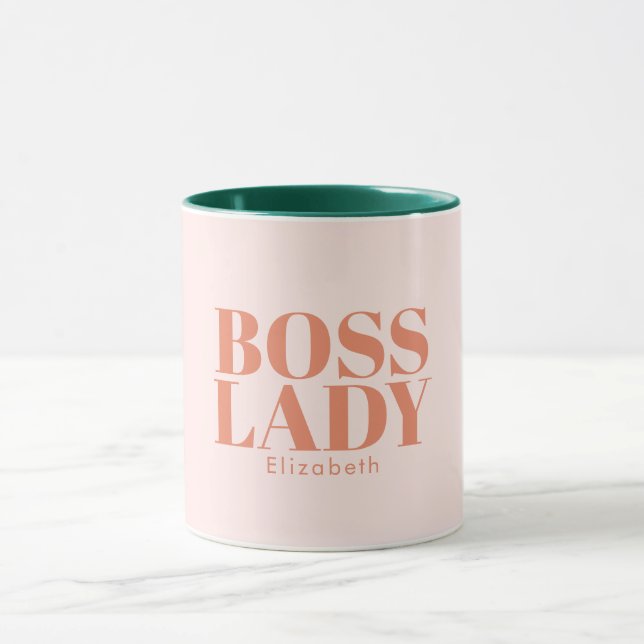 Boss Lady Retro Customised name Coffee Mug (Center)