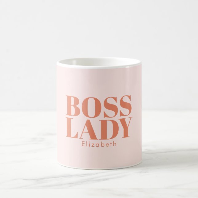 Boss Lady Retro Customised name Coffee Mug (Center)