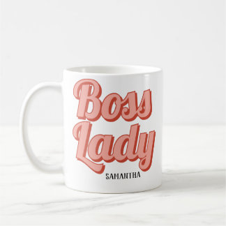 Boss Lady Retro Customised name Coffee Mug