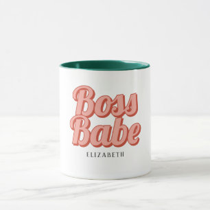 Boss Lady Retro Customised name Coffee Mug