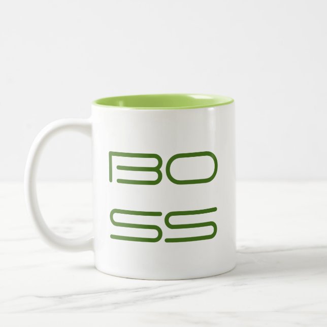 Boss Lady / Right Handed (Boss facing out) Two-Tone Coffee Mug (Left)