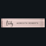 Boss Lady Rose Gold Blush Glitter Personalised Nameplate<br><div class="desc">Boss Lady Rose Gold Blush Pink Glitter Personalised Desk Name Plate -- a treasured gift for a boss lady entrepreneur. If a woman in your life owns a business, here is a thoughtful holiday, birthday, mother's day, or business anniversary gift... a personalised name plate with her name below an artistic...</div>