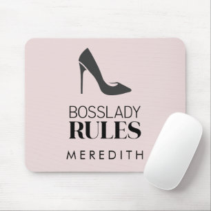 Boss Lady Rules Logo Personalised Mouse Pad