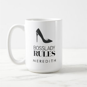 Boss Lady Rules Stiletto Logo Personalised Coffee Mug