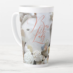 Boss Lady Sand Dollar Seashells Latte Mug